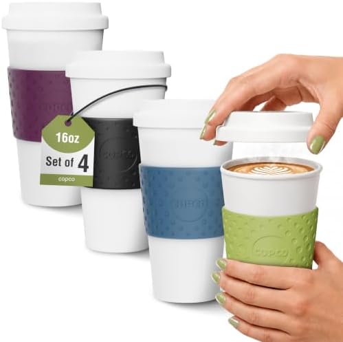 Copco Acadia Travel Mug, 16 Oz - Black, Plum, Blue, Green, Set of 4 by Copco