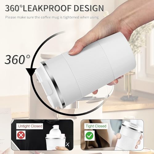 Insulated Travel Coffee Mug, Stainless Steel Coffee Cup with Leakproof Lid - Image 4