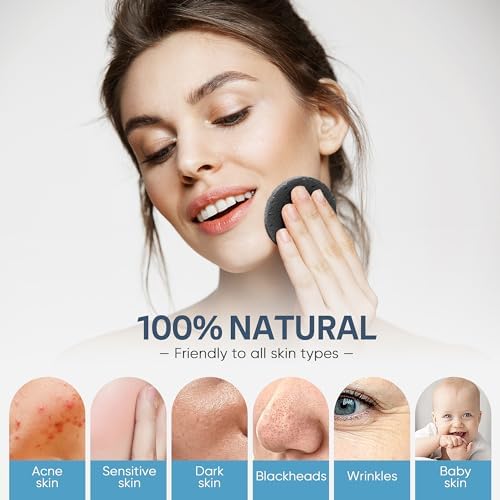 GAINWELL 50-Count Black Compressed Facial Sponges for Daily Facial Cleansing and Exfoliating, 100％ Natural Cosmetic Spa Sponges for Makeup Remover, Reusable - Image 5