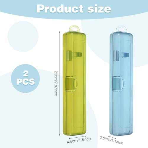 2 Pack Toothbrush Case for Traveling, Portable Toothbrush Travel Case with Breathable Holes Compact Toothbrush Holder for Travel Vacation Camping Gym Business Trips Office Cruise - Image 2