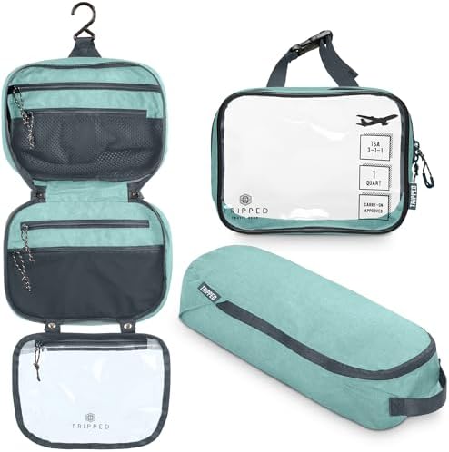 TRIPPED Travel Gear 3-Piece Travel Toiletry Bag Set by TRIPPEDTravelGear
