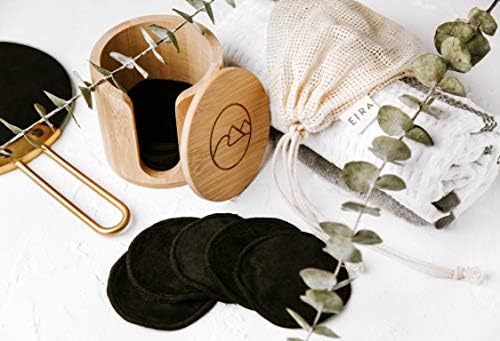 Reusable Makeup Remover Pads with Bamboo Holder – Washable Bamboo Cotton Rounds for Face, Toner & Sensitive Skin – Eco Friendly Zero Waste Skincare Set by EIRA - Image 2