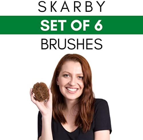 Pack of 6 Tawashi Vegetable Brushes - Natural Coconut Fiber Scrubber, Japanese Design, Ideal for Fruits, Veggies, Cast Iron Cleaning and Household use with Wire Hanging Loop by SKARBY - Image 7