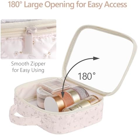 PACKISM Clear Makeup Bag - TSA Approved Toiletry Bag, 2 Pink Ditsy Floral - Image 5