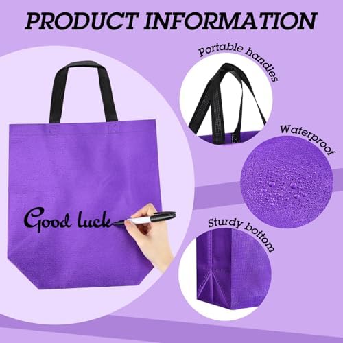 Eccliy 80 Pcs Reusable Gift Bags, Large, Purple - Image 2