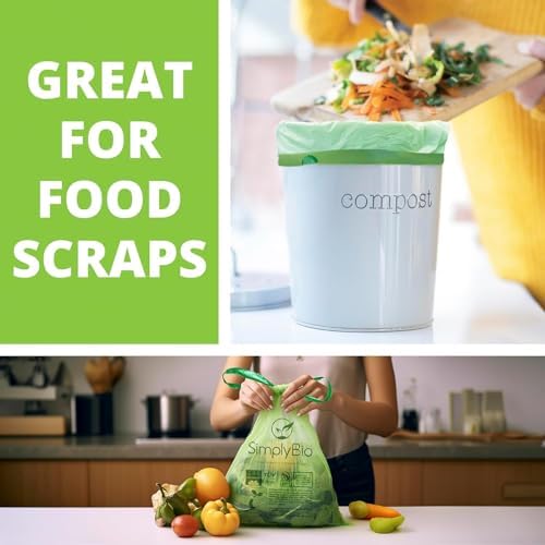 3 Gallon Compostable Trash Bags Drawstring, Heavy Duty Extra Thick 1 Mil, 11.36 Liter, 50 Bags, Small Kitchen Food Scrap Waste Bag, ASTM D6400, US BPI and OK Compost Home - Image 3