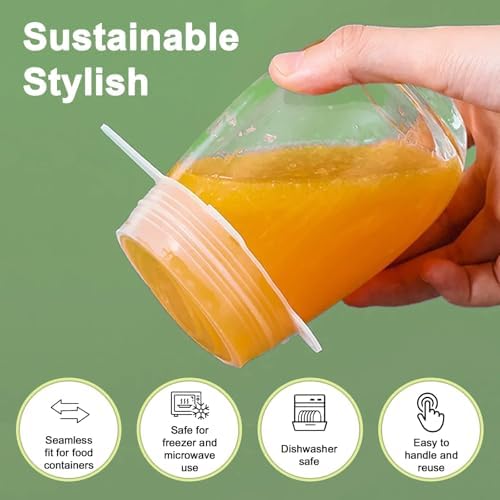 Reusable Silicone Stretch Lids for Food Storage – Elastic Bowl Covers Fit Round & Rectangle Containers, Jars, Cups – Heat-Resistant, Dishwasher Safe, Premium Kitchen Gadgets (7-Piece Set) - Image 5