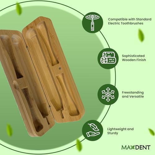 Natural Bamboo Toothbrush Holder, Wooden Bathroom Organizer with 3 Compartments, Freestanding Decorative Storage for Manual and Electric Brushes, Compact Design (12 x 4 x 3.5 Inch) - Image 5