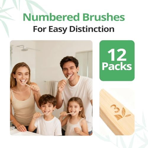 GENKENT Bamboo Toothbrushes 12 Pack BPA Free Soft Bristles Toothbrush - Image 4