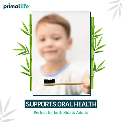 Primal Life Organics - Charcoal Toothbrush, Made with Charcoal & Bamboo, Biodegradable, BPA-Free, Perfect for Kids & Adults, Recyclable, Gently Massages Gums & Teeth, Zero Waste Toothbrush, (2-Pack) - Image 5