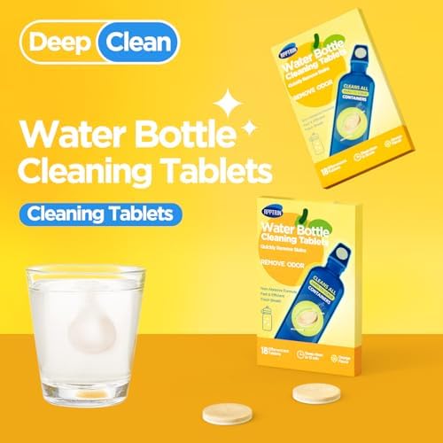 Water Bottle Cleaning Tablets, 18 Pack Bottle Clean Tablet Hydration Bladder Cleansing Tablets for Hydration Bladder, Water Bottle, Individually Packed, Orange Flavor - Image 2