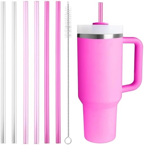 Replacement Straw Compatible with Stanley Quencher 40 oz,30 oz Tumbler, 12 inch Extra Long Reusable Straws Plastic For 40 Oz Cup,6 Pack by Bubrike