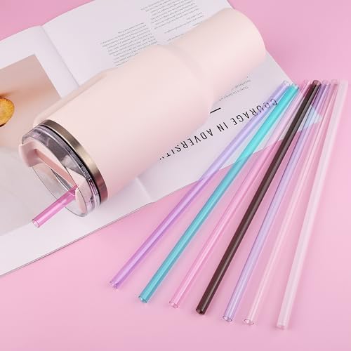 Replacement Straw Compatible with Stanley Quencher 40 oz,30 oz Tumbler, 12 inch Extra Long Reusable Straws Plastic For 40 Oz Cup,6 Pack - Image 6