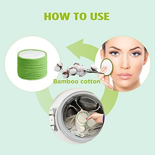 16 Pack Reusable Makeup Remover Pads - 100% Organic Cotton Rounds Washable & Eco-Friendly with Laundry Bag & Sturdy Storage Box for All Skin Types, Adults & Kids - Image 6