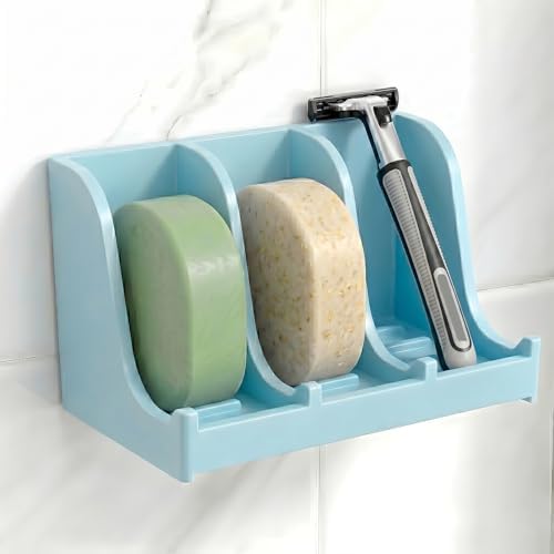 Soap Holder for Shower Wall, 3-Compartment Soap Dish [Patent Pending] by HighHerz
