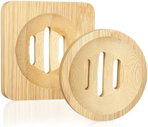 2 Pcs Wooden Soaps Saver for Shower Natural Bamboo Soap Dish by Unknown
