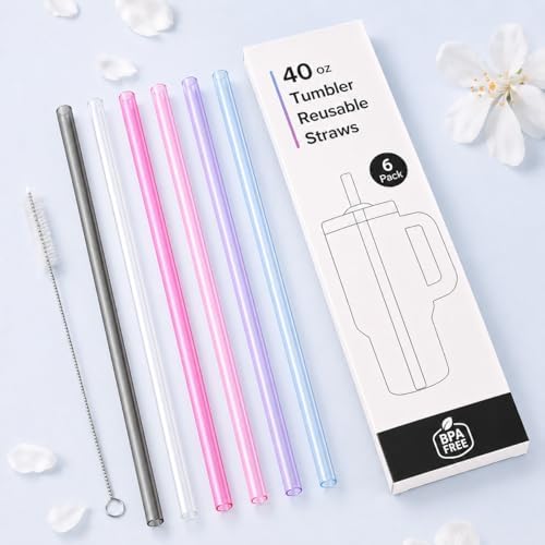 Joshey Replacement Straws for Stanley Quencher 40oz Tumbler, 6 Pack - Image 5