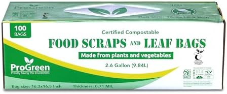Compostable Trash Bags 2.6 Gallon, 100 Count, Extra Thick 0.71 Mil, Small Compost Kitchen Bin Bags, Food Scraps Yard Waste Bags, Compost ASTM D6400 BPI and TÜV AUSTRIA Certified. - Image 2