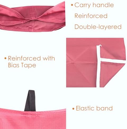 BeeGreen Pink Reusable Grocery Bags Wholesale Reusable Kitchen Bags Bulk Foldable-Machine Washable with Zipper Storage Pouch 50 Packs - Image 4