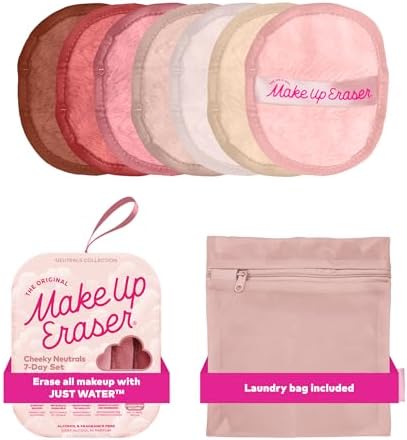 The Original MakeUp Eraser 7-Day Set, Erase All Makeup with Just Water, Including Waterproof Mascara, Eyeliner, Foundation, Lipstick, Sunscreen, and More! Cheeky Neutrals, 7ct. by MakeupEraser