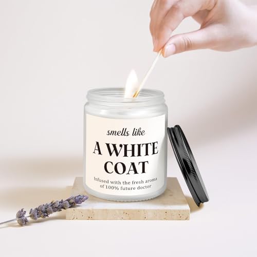 Future Doctor Candle, White Coat Ceremony Gifts, Doctors Day Gifts for Women, Medical Physician Assistant Gift for Medical School Students Graduation Med Student - Lavender Scented Candle (7oz) - Image 5