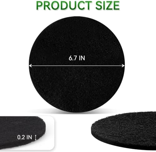 10 Pack Charcoal Filters for Compost Bucket, Compost Filters for Countertop Bin, Odor-Absorbing Activated Charcoal Replacement for Kitchen, Home Bucket Compost Bin Refill, 6.7 Inch - Image 2