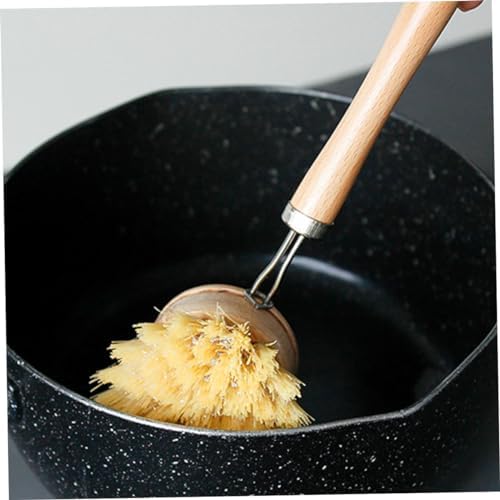 Brush Eco-Friendly Dish Brush Replacement Heads - 5 Pieces Natural Sisal Hemp and Beech Wood Scrubbing Brushes - Image 5