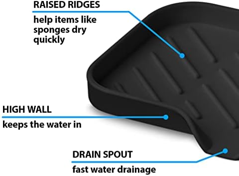 Multi-Functional Black Soap Holder - Soap Bar & Sponge Holder, Space-Saving Sink Caddy - Organize Your Kitchen! - Image 5