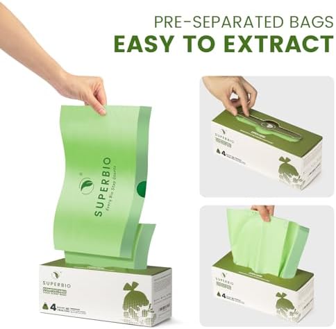 SUPERBIO 4 Gallon Compostable Drawstring Food Scrap Bags - Image 2