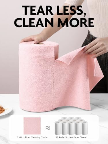 Fantasticlean Microfiber Cleaning Cloth Rolls- 675 Sheets (9 Rolls of Pink) - Image 2