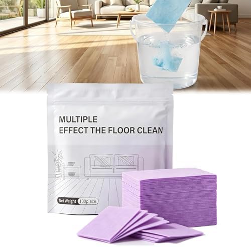 Multi-Effect Floor Clean Tablets，Water Soluble Floor Cleaner for Mopping, Concentrated Multi-Surface Cleaning Sheets Fit for Hardwood, Laminate Floors, Wall Tiles purple 200 Pcs by Unknown