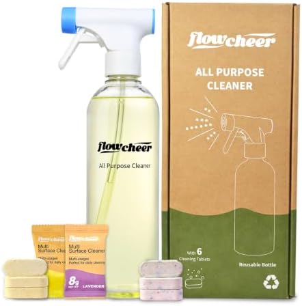flowcheer MultiPurpose Cleaner Kit (6 variety Scent Tablets + Spray Bottle) by Flowcheer