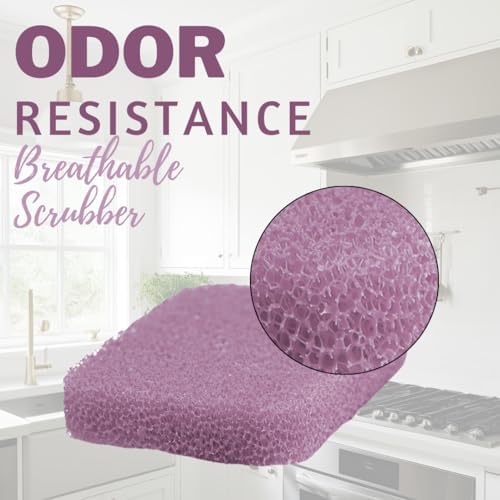 Peachy Clean Silicone Dish Sponge Scrubbers, Fresh & Clean Scent, Non-Scratch, Odor-Resistant, Durable Dish Sponges for Kitchen 3pk - Image 5
