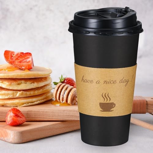 Lamosi 20 oz Coffee Cups 50 Pack, Disposable To Go Paper Cups with Lid - Image 5
