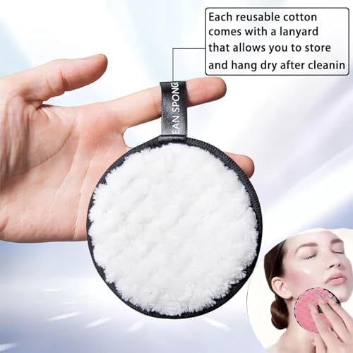 Reusable Soft Makeup Remover Pads for All Skin - 4 Pack Microfiber Face Rounds Wipes Heavy Mascara Eye Shadow Facial Cleansing Puffs Foundation, Washable Removal Cloth, Chemical Free - Image 2