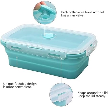 Alimat PluS 40.5oz Collapsible Silicone Food Storage Containers 4 Pack - Image 3
