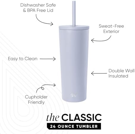 Simple Modern Iced Coffee Tumbler, Insulated | 24oz | Blue - Image 2