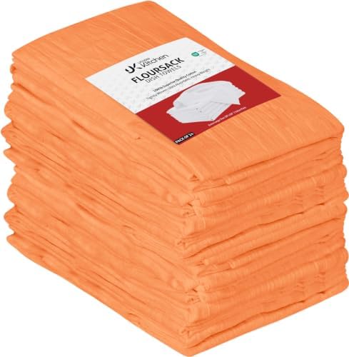 Utopia Kitchen Orange Flour Sack Towels [12 Pack - 28 x 28 in] 100% Cotton by UTOPIAKITCHEN