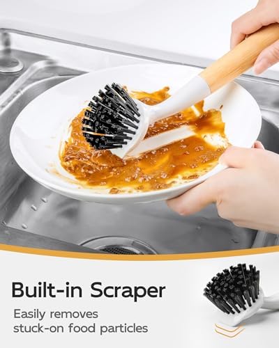 MR.SIGA Dish Brush with Handle, Dish Scruber Brush for Pans, Pots - Image 3