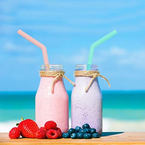 Senneny Set of 6 Silicone Drinking Straws for 30oz and 20oz - Reusable Silicone Straws BPA Free Extra Long with Cleaning Brushes- 6 Bent- 8mm diameter - Image 6