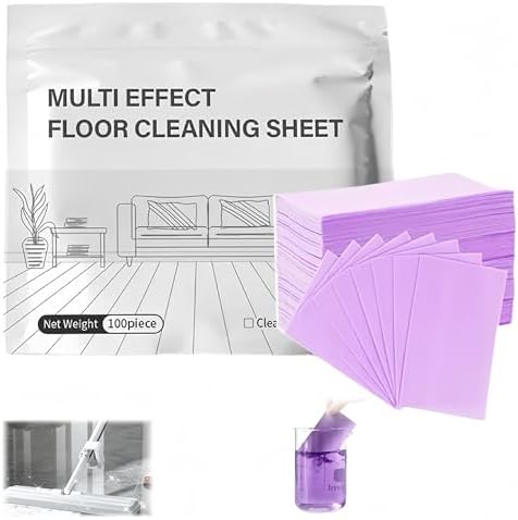Floor Cleaning Tablets Multi-Surface Cleaner, 2026 Upgraded Floor Cleaning Tablets Sheets Sheets Dissolvable Pre-Measured Deep Cleaning Cleaning Solution for Tile Wall Tiles, Glass (Purple, 100 Pcs) by Unknown