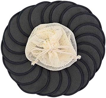 Chloven 25 Pack Charcoal Bamboo Reusable Makeup Remover Pads - Image 4