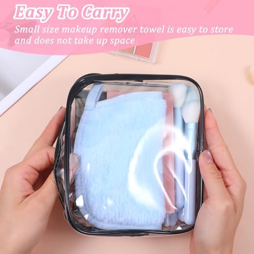 48 Pcs Reusable Makeup Remover Pads Cloths, Soft Microfiber Makeup Towels and Eraser, 8 Colors Facial Cleansing Washable Towels for Face, Hands, Bathroom (5.5 x 6.3 Inch) - Image 6