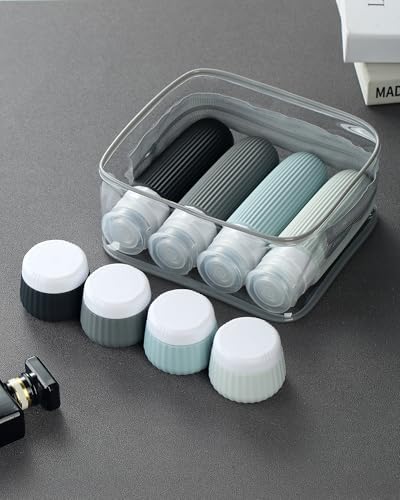 Mrsdry Travel Bottles - 8 Pack, TSA Approved Travel Size Toiletries, Leak Proof Silicone Squeezable Containers in Clear Bag - Image 6