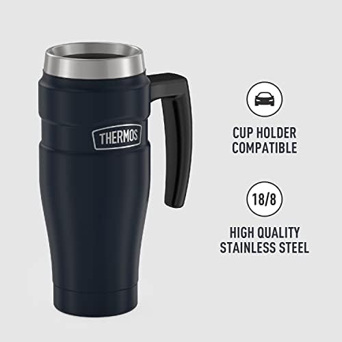 THERMOS Stainless King Vacuum-Insulated Travel Mug with Handle-16oz,Midnight Blue-Thermos Tumbler for Hot&Cold Drinks-Leak&Sweat-Proof Stainless Steel Coffee Mug with Lid for Commuting,(Pack of 4) - Image 4