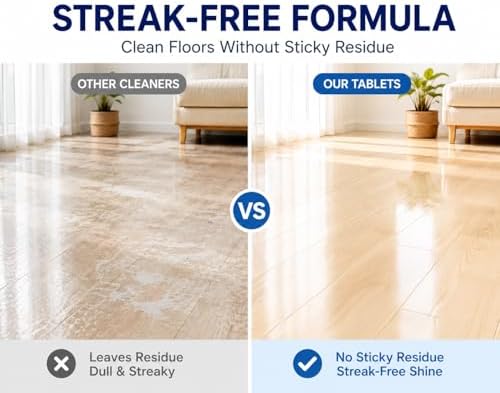 Multi-Surface Floor Cleaning Tablets, Concentrated Deep Clean Mop Solution, Streak-Free Formula for Hardwood, Laminate, Tile & Vinyl Floors, Fresh Scent Cleaner Sheets, 100 Count (Blue, 200) - Image 3