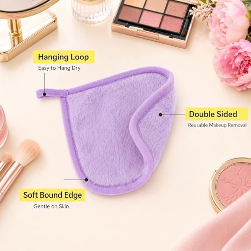 Sukh Makeup Remover Cloth - 7PCS Reusable Makeup Remover Pads, Microfiber - Image 2