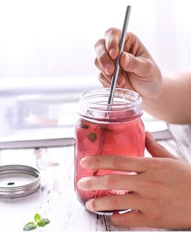 Set of 10 Stainless Steel Straws, HuaQi Straight Reusable Drinking Straws 10.5'' Long 0.24‘’ Dia for 30 oz Tumbler and 20 oz Tumbler, 2 Cleaning Brush Included (10 Straight Straw + 2 Brushes） - Image 6