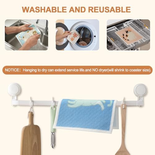 SEIBER Swedish Dishcloths for Kitchen Reusable,Cat,10 Packs - Image 4