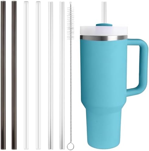 Replacement Straw Compatible with Stanley Quencher 40 oz,30 oz Tumbler, 12 inch Extra Long Reusable Straws Plastic For 40 Oz Cup,6 Pack by Bubrike